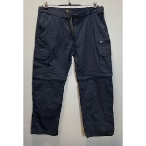 BC Clothing Co Men's Convertible Cargo Pants Navy Blue Zip Off  Size XL x 30